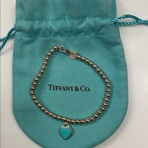 Tiffany Blue Heart Tag Bead Bracelet